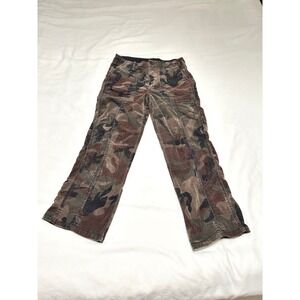 Marrakech Camo Micro Corduroy Capri Pants Vintage Y2K Utility Camouflage 26/S